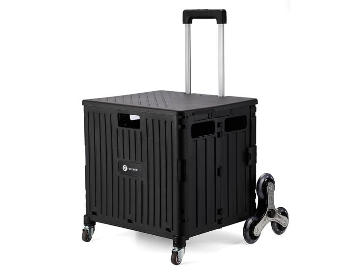Packbarer 50-Liter-Einkaufswagen mit Treppenrädern - Black