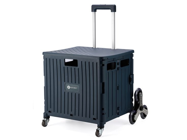 Packbarer 50-Liter-Einkaufswagen mit Treppenrädern - Blue