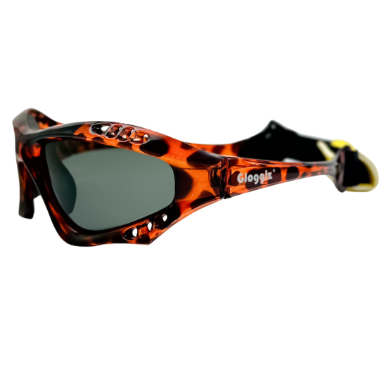 Glogglz Finz Braune polarisierte Wassersport-Sonnenbrille