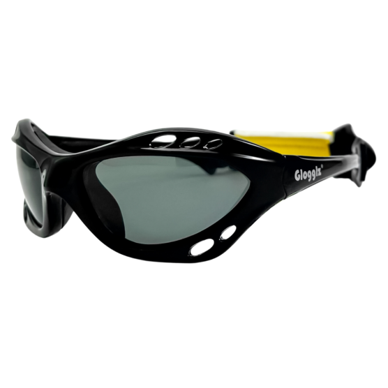 Glogglz Rayz Schwarze UV-geschützte Wassersport-Sonnenbrille
