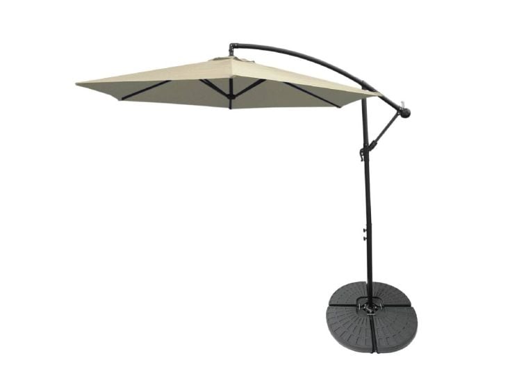 Sonnenschirm mit fächerförmigem Sockel - Creme
