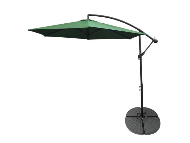 Sonnenschirm mit fächerförmigem Sockel - Grün