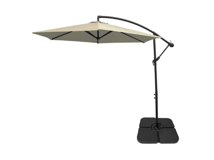 Sonnenschirm mit quadratischem Sockel - Creme