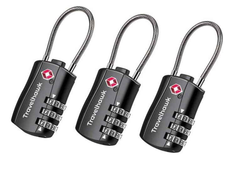 Travelhawk Kofferschloss - TSA Reiseschloss - 3 Stück