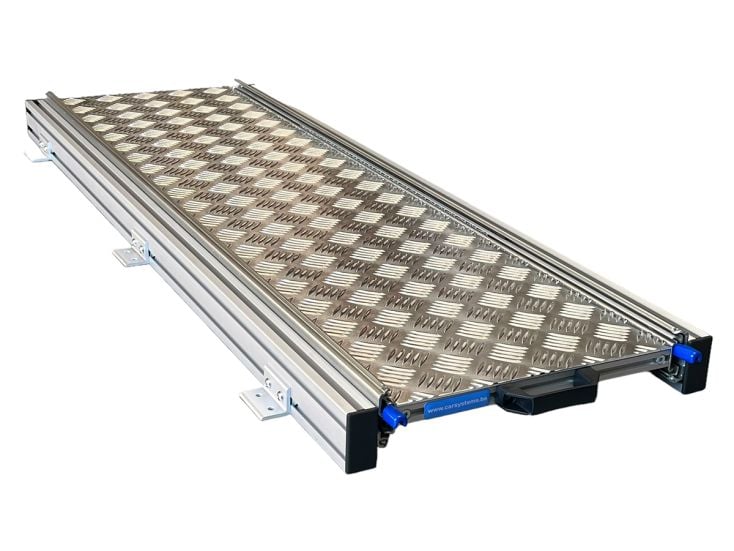 Aluminium 120x30 cm Camper Schiebegestell mit Riffelblech