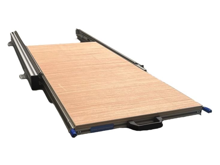 Aluminium 90x40 cm Wohnmobil Schiebeframe mit Bodenplatte