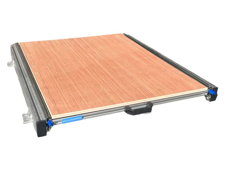 Aluminium 80x60 cm Schiebegestell mit 12mm Multiplexboden