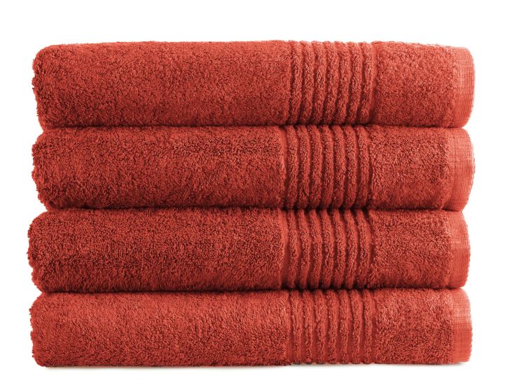 PHLOX Supreme 70 x 140 cm 4er-Set Handtüchern - Terracotta