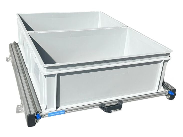 Aluminium Schiebeframe 80x60 cm mit 2 offenen Boxen