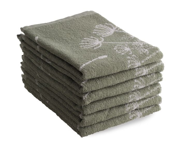 DoubleDry Blume 50 x 50 cm 6-er Set Küchentüchern - Grün