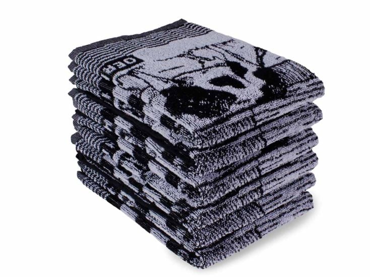 DoubleDry Kuh 50 x 50 cm 6-er Set Küchentüchern - Schwarz