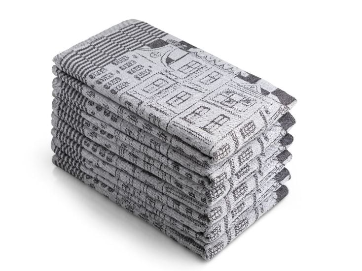DoubleDry Haus 50 x 70 cm 6er-Set Geschirrtüchern - Schwarz