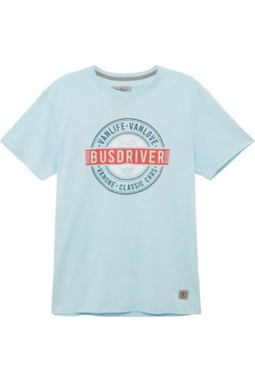 Van One Busdriver Spun Sugar/Blue White Red Herren T-Shirt