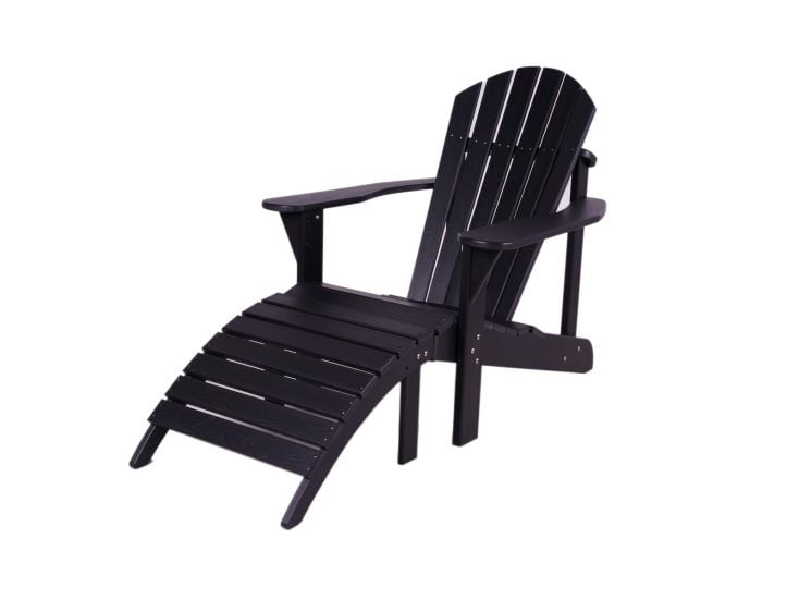 MaximaVida Montreal Gartenstuhl mit Fußhocker - schwarz