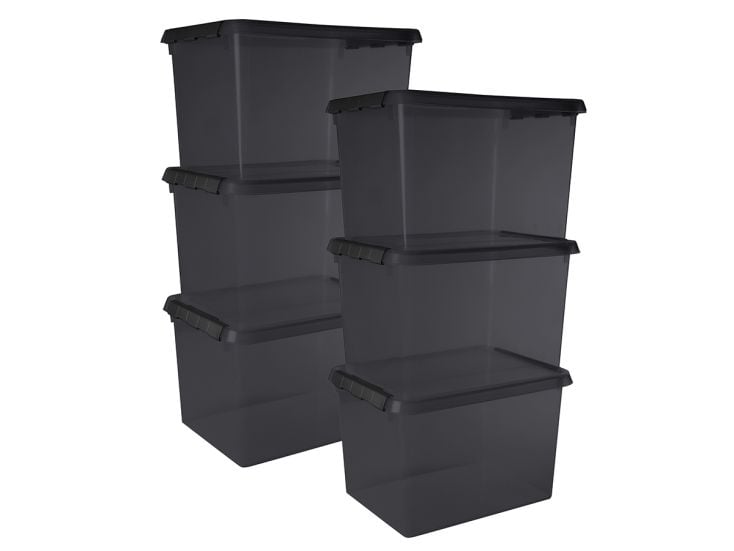 Sunware comfort Line 6er-Set 22L Aufbewahrungsbox - grau