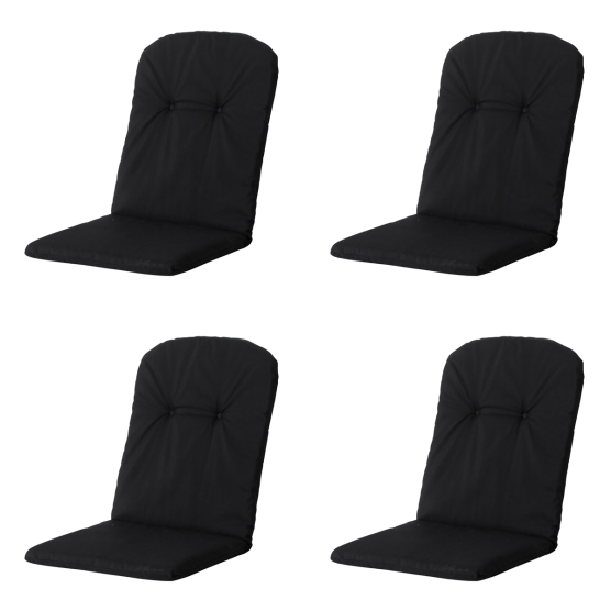Madison Panama schwarzes Schalensitzkissen - 4er-Set