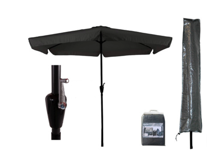 CUHOC sonnenschirm Ø3m schwarz mit hülle Basic