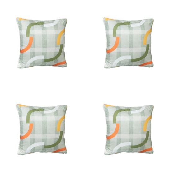 Orangefarbenes Dekokissen Madison Tess - 4er-Set