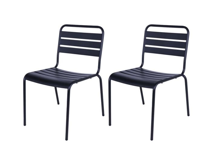 MaximaVida Max Set von 2 Metall Gartenstuhle - Black