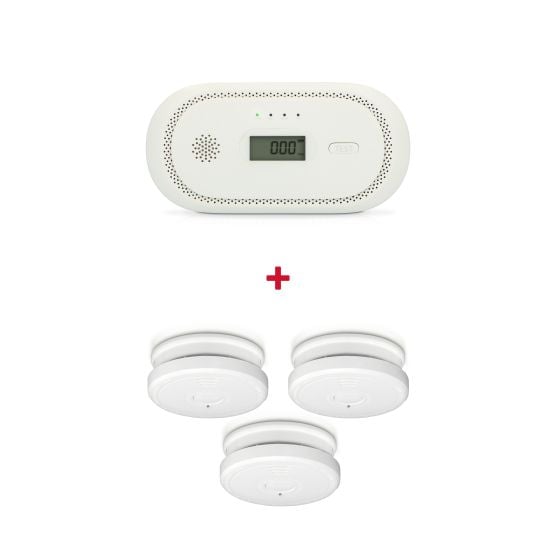Alecto Paket COA2650 Kohlenmonoxid-Melder und SA20 3X-Rauchmelder