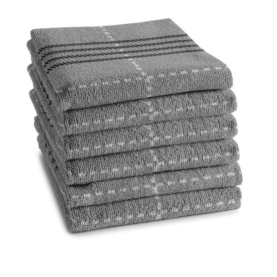 DDDDD Morvan 50 x 55 cm 6er-Set Küchenhandtücher - Grey