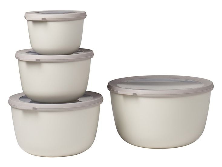 Mepal Cirqula 4er-Set runder XL-Frischhalteboxen - White