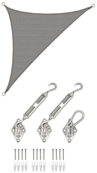 AMANKA 2,5 x 2,5 x 3,5 atmungsaktives UV Sonnensegel - Grey