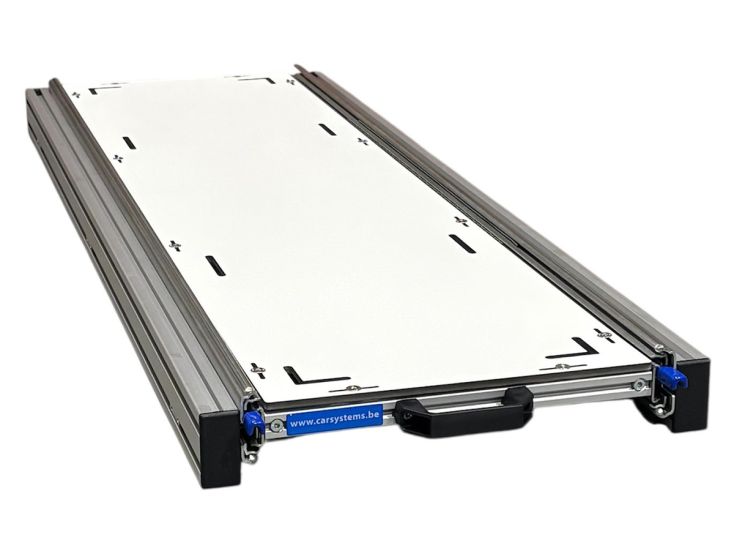 Aluminium 120 x 30 cm Heckauszug mit Global-Volkern-Platte