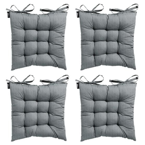Madison - Sitzkissen Tuscany Basic grau - ca. 46x46 cm - 4er-Set