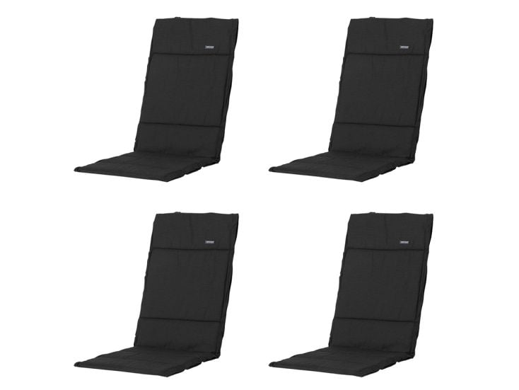 Madison Rib schwarzes Gartenkissen - 4er-Set