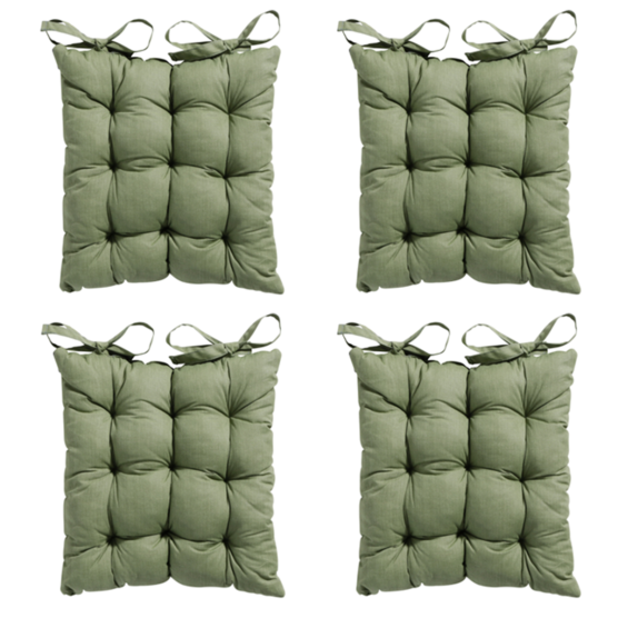 Madison - Sitzkissen Tuscany Basic grün - Ca. 46x46 cm - 4er-Set
