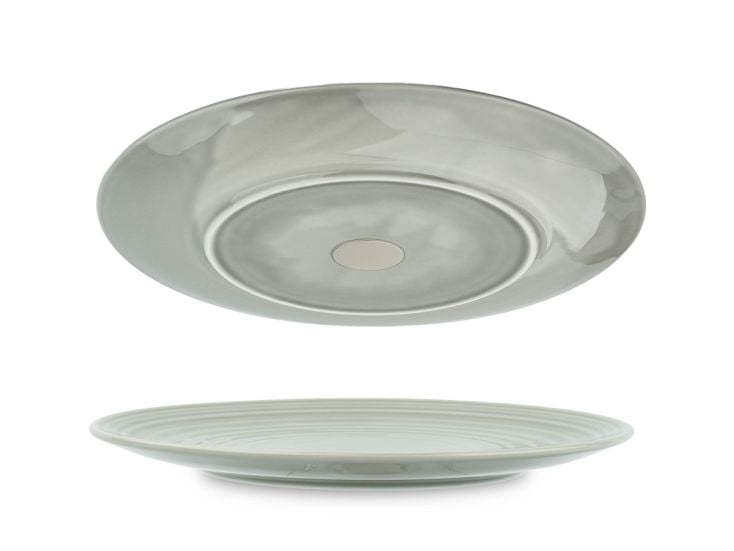 Silwy Set von 2 ⌀26 cm Magnet-Porzellanteller - Ash