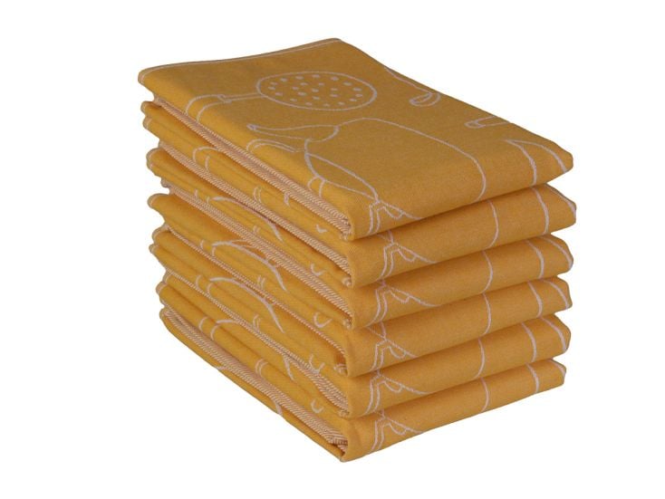 DoubleDry Kuchen 50 x 70 cm 6er-Set Geschirrtüchern - Yellow