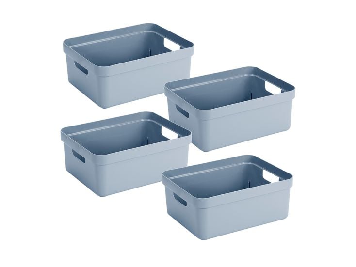 Sunware Sigma home 4er-Set 24L Aufbewahrungsbox - blau