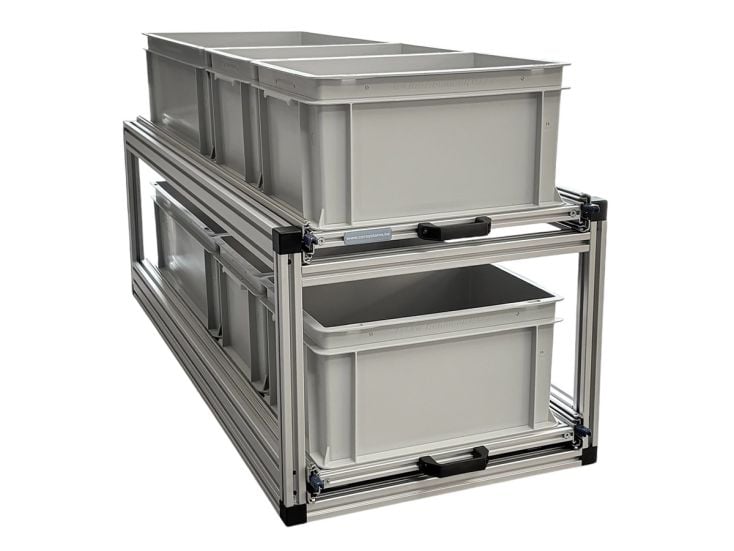 Doppel-Schiebeframe 120x40 cm für Camper mit offenen Boxen