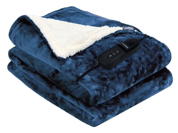 Luvego Fleece/Sherpa Heizdecke - Dark Blue