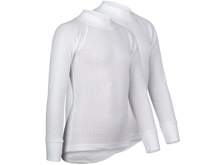 Avento Thermohemd langarm Junior 2er Pack - Weiß