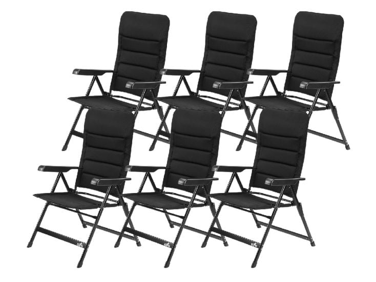 Bardi 7-Positionen Black Luxus-Klappstuhl - Set von 4