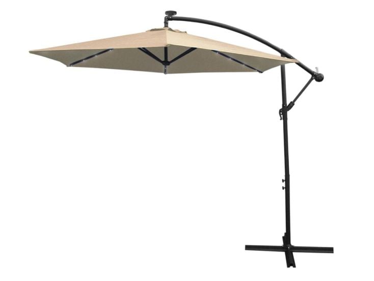 Monstershop 300 Sonnenschirm mit LED-Beleuchtung - Beige