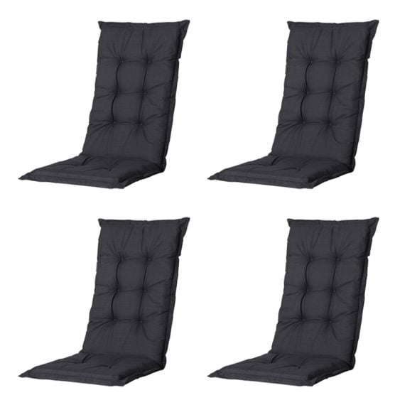 Madison Basic schwarze Gartenstuhlkissen - 4er-Set