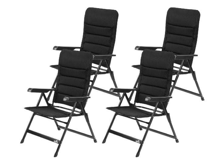 Bardi 7-Positionen Black Luxus-Klappstuhl - Set von 4