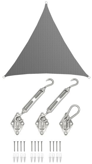 AMANKA 3 x 3 x 3 atmungsaktives UV Sonnensegel - Gray