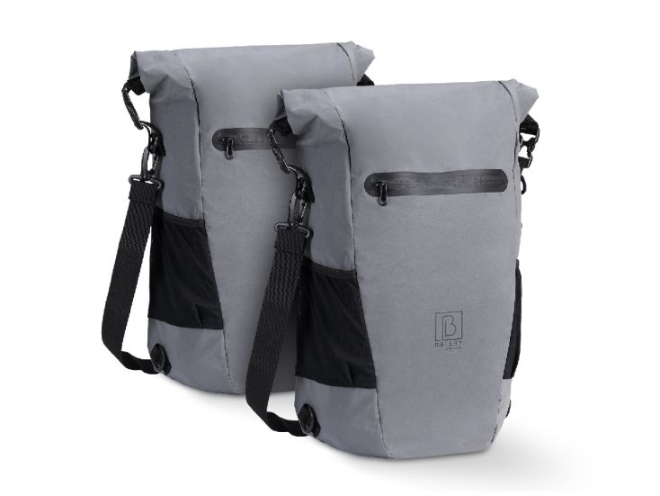 Brisby 3 in 1 wasserdichte rolltop Grey Fahrradtasche - Set von 2