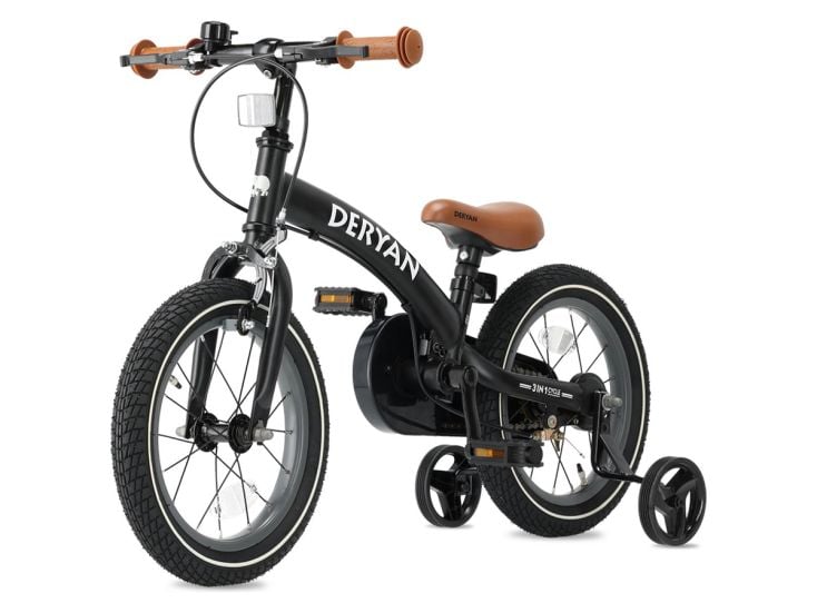 Deryan 14 Zoll Luxus 3-in-1 Kinderfahrrad - Black