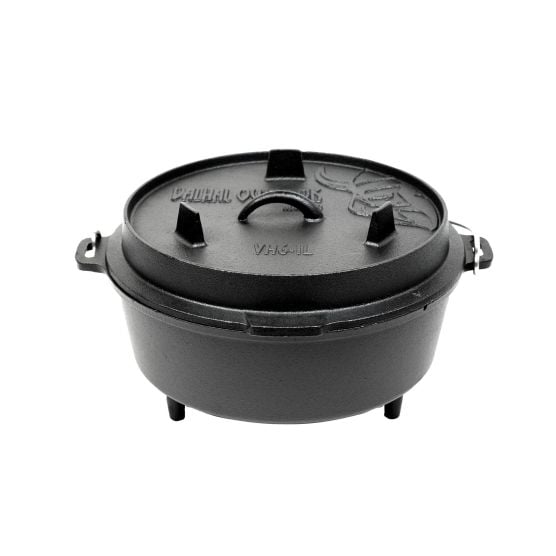 Dutch Oven 6,1 Liter Gusseisen-Kasserolle mit Beinen
