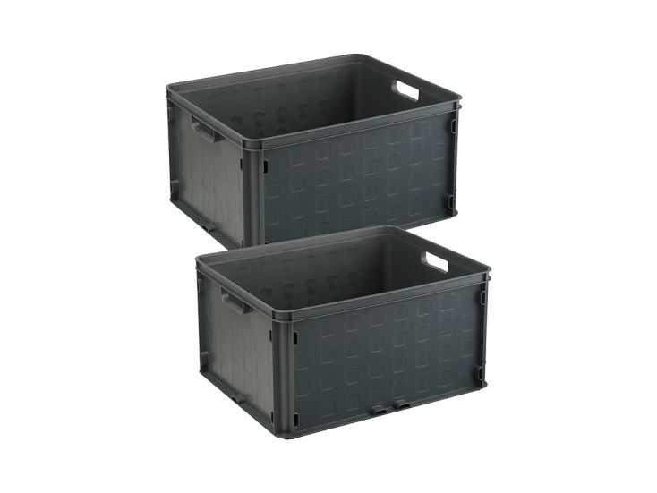 Sunware Square 52 Liter Anthracite geschlossene Box - Set von 2