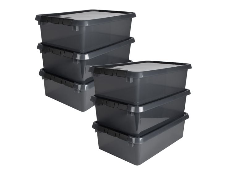 Sunware comfort Line 6er-Set 32L Aufbewahrungsbox - grau