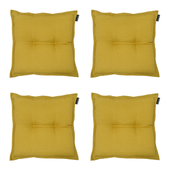Madison - Sitzkissen Panama senf - Ca. 50x50 cm - 4er-Set