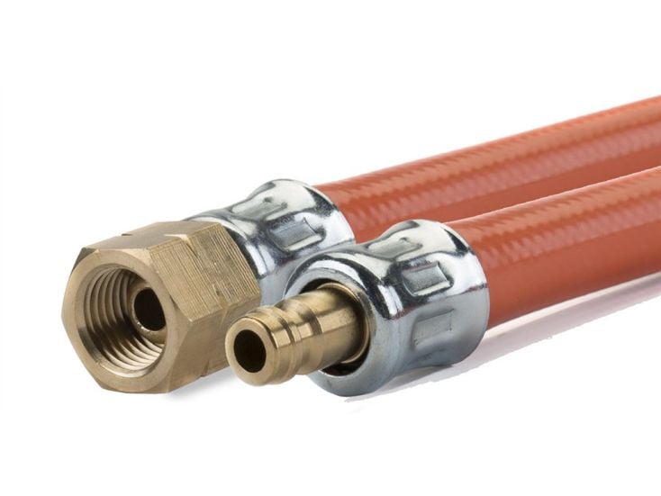 Gimeg 3 meter 1/4" Links x Schnellkupplung PVC Gasschlauch