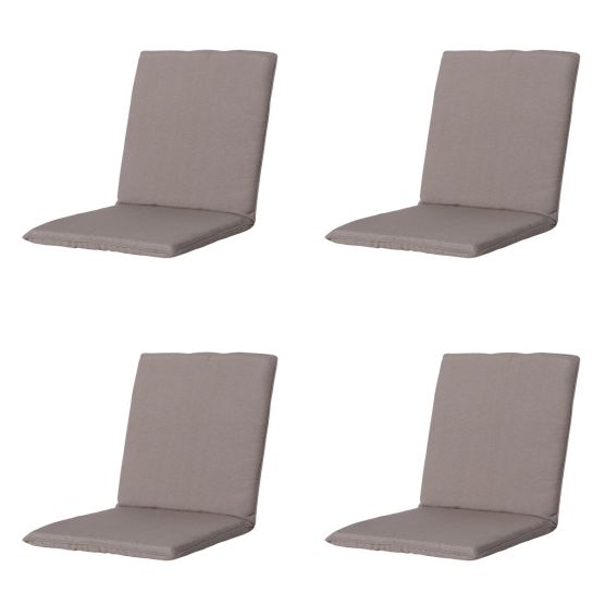 Stapelbare Stuhlkissen Madison Panama, Taupe, 4er-Set